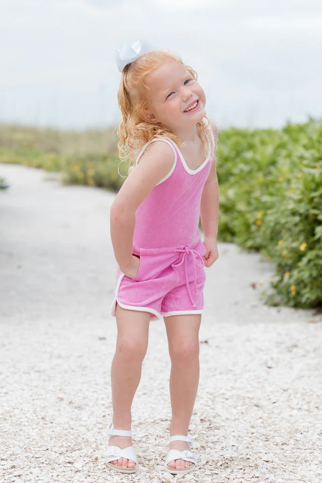 Kid's Rylee Pink Terrycloth Romper SALE