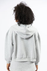 Have It My Way Grey Textured Knit Zip Up Hooded Sweatshirt SALE