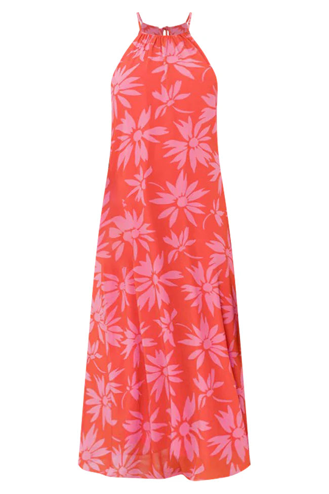 Ready To Run Red Halter Floral Maxi FINAL SALE