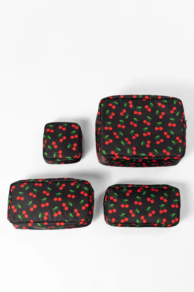 Cherries 4 Piece Travel Pouch Set