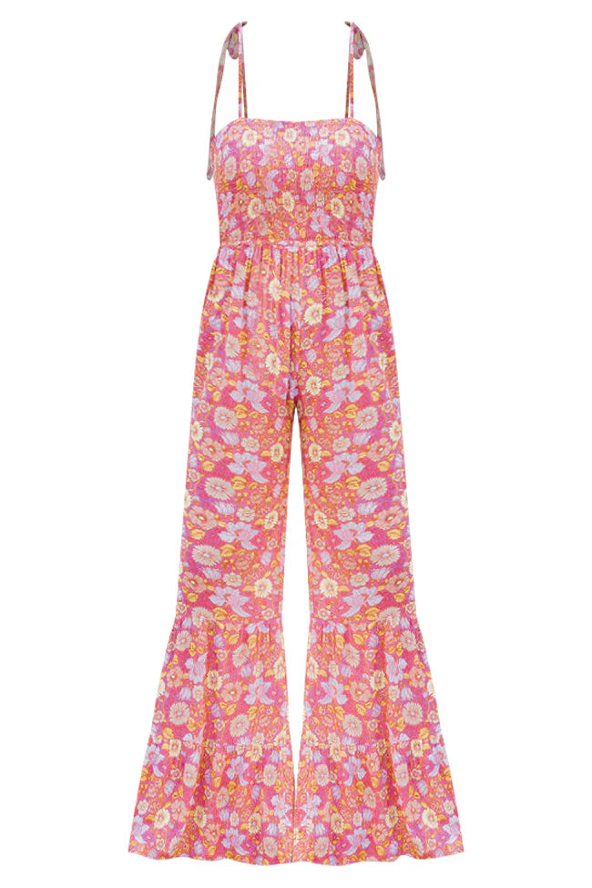 Aware of This Mauve Floral Print Flare Jumpsuit FINAL SALE