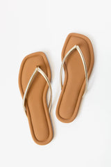 Sandy Gold Flip Flops