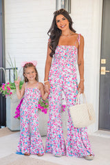 Kid's Aware of This Pink Floral Flare Leg Jumpsuit SALE