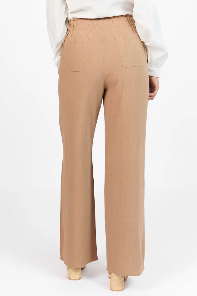 Wish For This Mocha Linen Blend Trousers