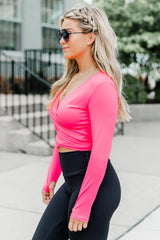 Better Than Ever Hot Pink Active Wrap Top FINAL SALE