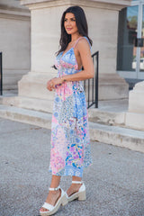 Out Of The Blue Sky Patchwork Print Maxi Dress SALE