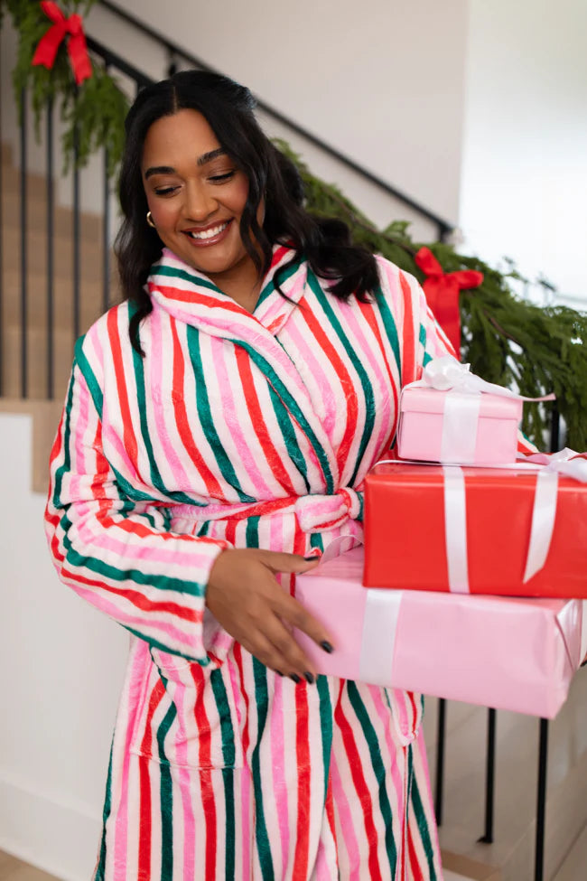 Christmas Stripes Rise and Shine Robe FINAL SALE