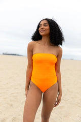 Coral Reef Orange Textured One Piece Swimsuit SALE