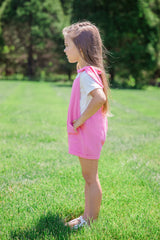 Kid's Well Loved Hot Pink Tie Shoulder Gauze Romper SALE