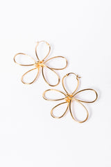 Gold Wire Daisy Earrings