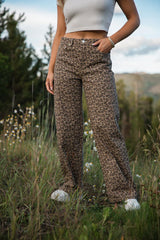 Wild Things Taupe and Brown Leopard Wide Leg Pants