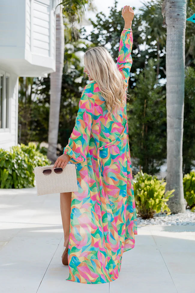 Eyes On Paradise in Kaleidoscope Dreams Belted Kimono Cover Up SALE