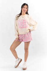 The Book Was Better Whipped Cream Hyfve Raw Hem Fleece Graphic Sweatshirt