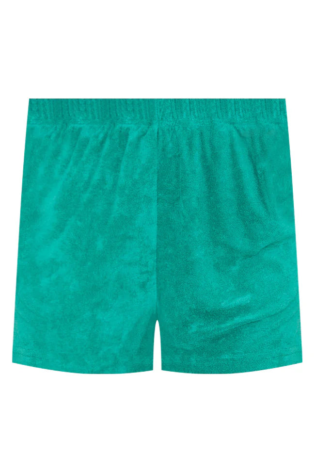 Girls Just Wanna Have Fun Teal Terry Lounge Shorts FINAL SALE