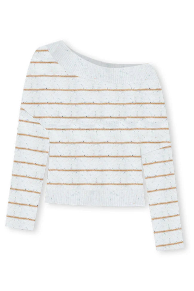 Sprinkle Of Love Wide Neck Striped Sweater  FINAL SALE