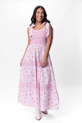 When We Were Young Smocked Pink Print Maxi Dress