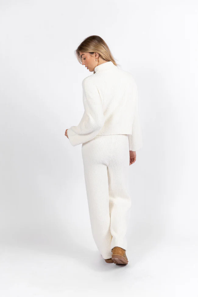 Keep It Comfy Ivory Fuzzy Turtleneck Sweater Set SALE