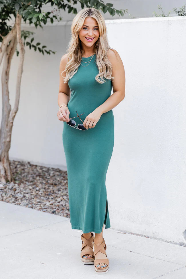 A New Start Teal Midi Dress FINAL SALE