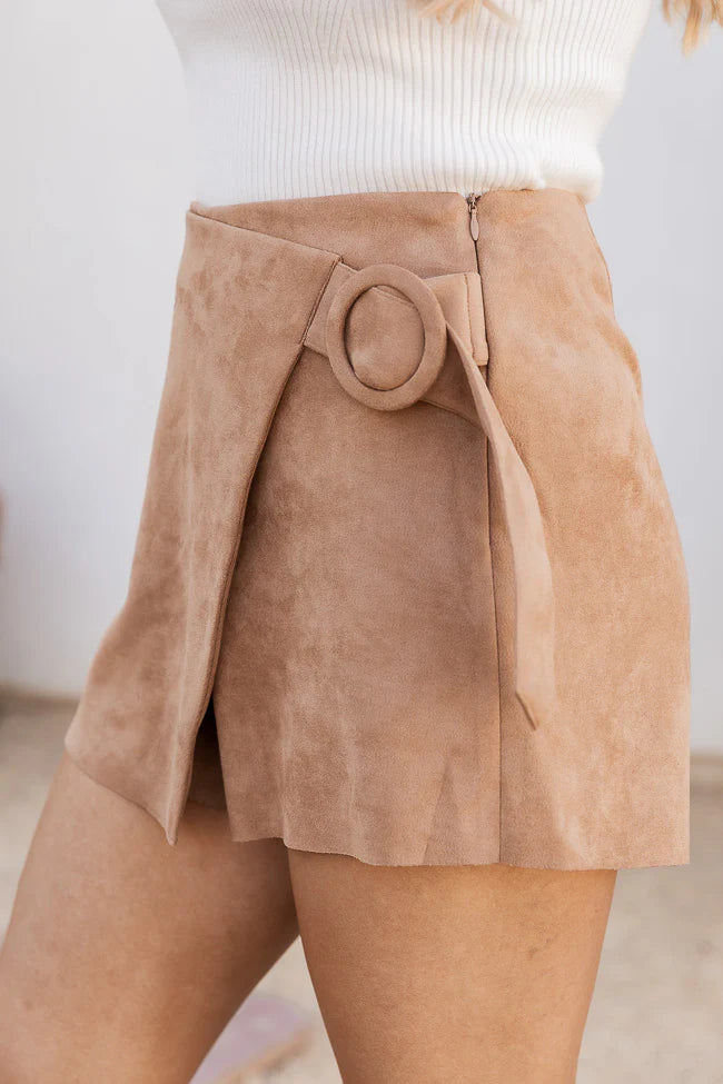 Sweet Autumn Days Tan Ring Detail Skort FINAL SALE