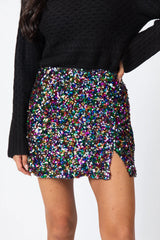 Fairy Lights Multi Sequin Mini Skirt FINAL SALE