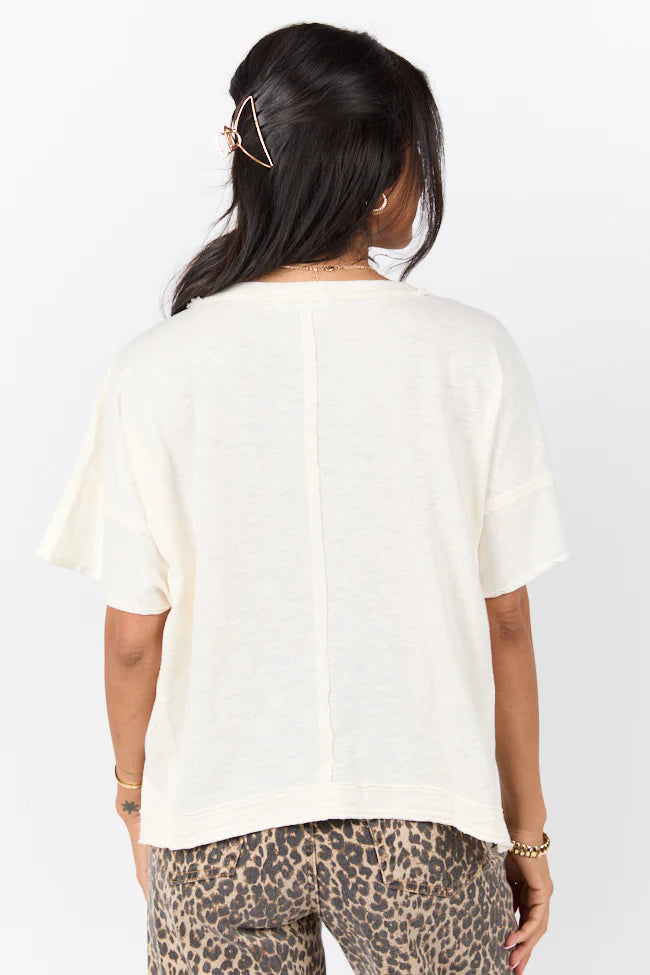 Rooted Essential Cream V-Neck Tee