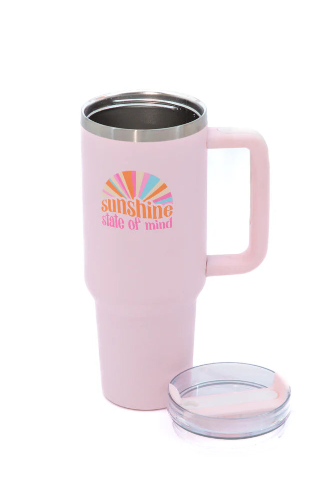 Sippin' Pretty Sunshine State Of Mind 40 oz Drink Tumbler With Lid And Straw SALE