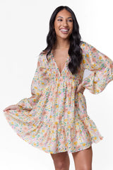 Here We Are Multi Floral Mini Dress