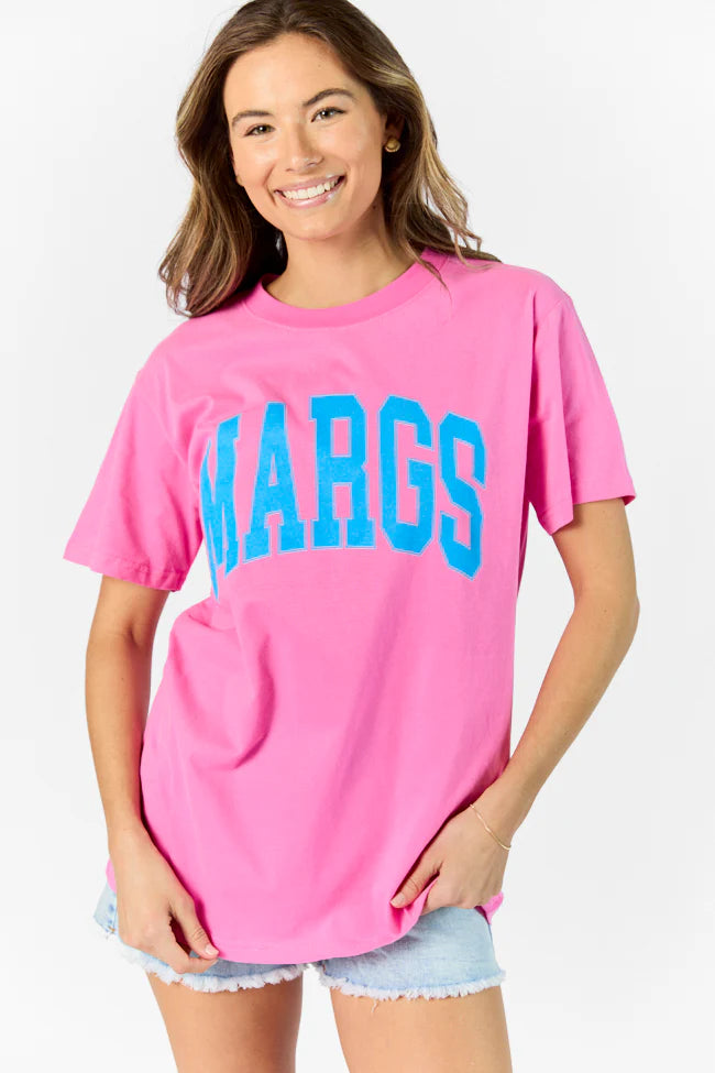 Margs Hot Pink Oversized Graphic Tee