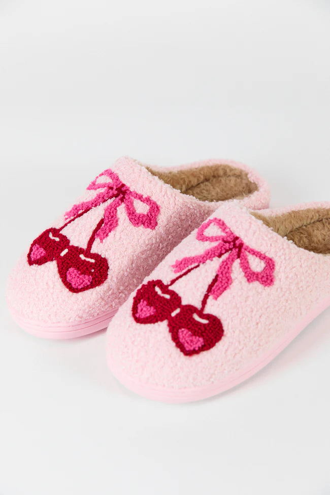 Cherry Bow Slippers  FINAL SALE