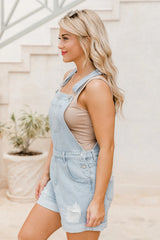 A Good Time Medium Wash Distressed Overalls FINAL SALE