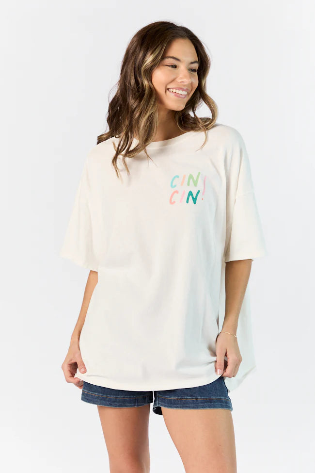 Cin Cin! Off White Hyfve Oversized Graphic Tee