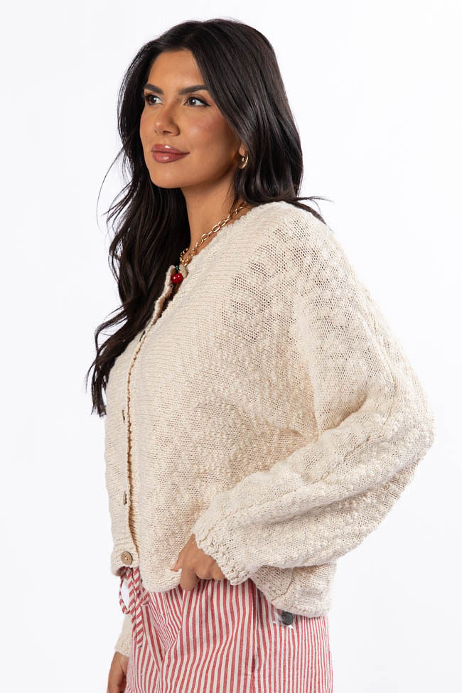 Afternoon Bliss Oatmeal Light Weight Cardigan