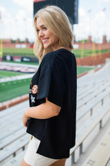 Classy Until Kick Off Black Stitched Tee FINAL SALE