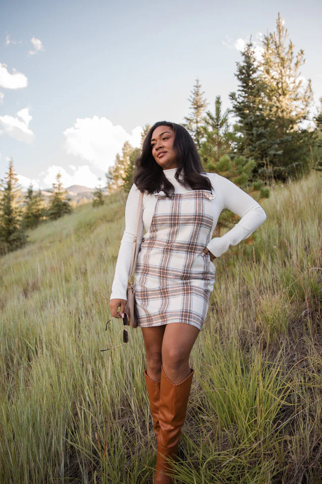 Over It Plaid Overall Mini Dress FINAL SALE