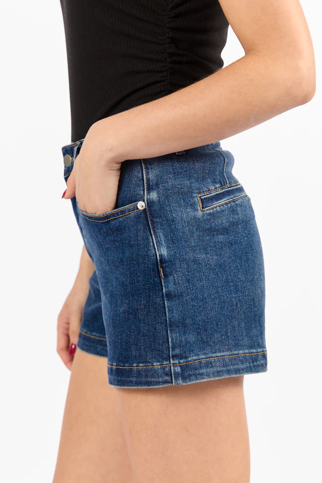 Come As You Are Dark Wash Relaxed Fit Denim Shorts