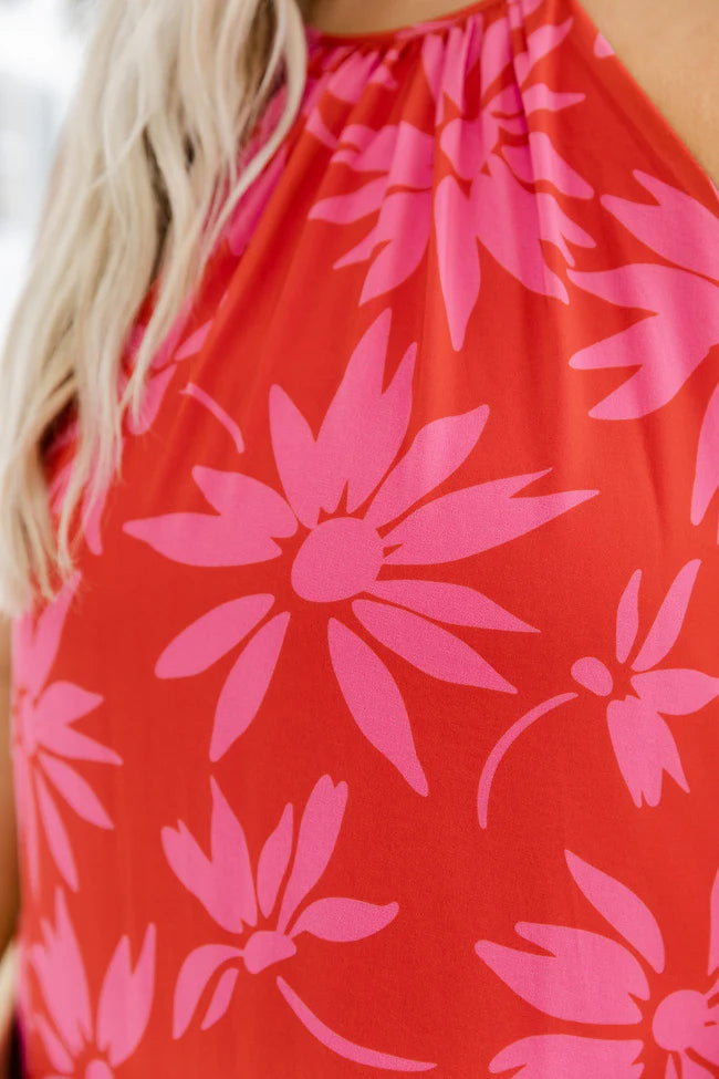 Ready To Run Red Halter Floral Maxi FINAL SALE