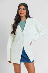 All In Theory Cream Oversized Cardigan FINAL SALE