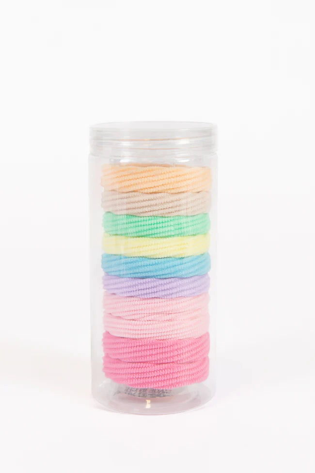 Rainbow Soft Hair Ties Set