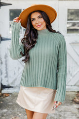 Letting You Go Olive Chenille Turtleneck Sweater FINAL SALE