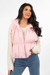 Mountain High Light Pink Ruched Puffer Vest SALE