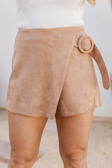 Sweet Autumn Days Tan Ring Detail Skort FINAL SALE