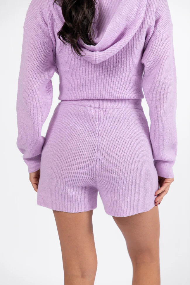 Cloud Chaser Lilac Sweater Knit Shorts SALE