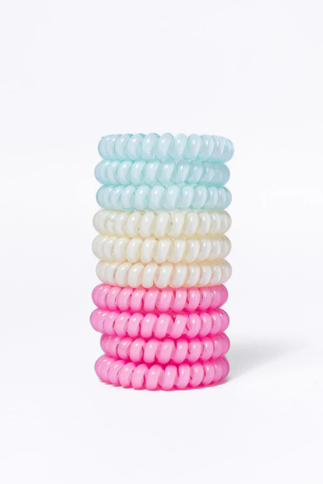 Rainbow Rubber Hair Ties Set