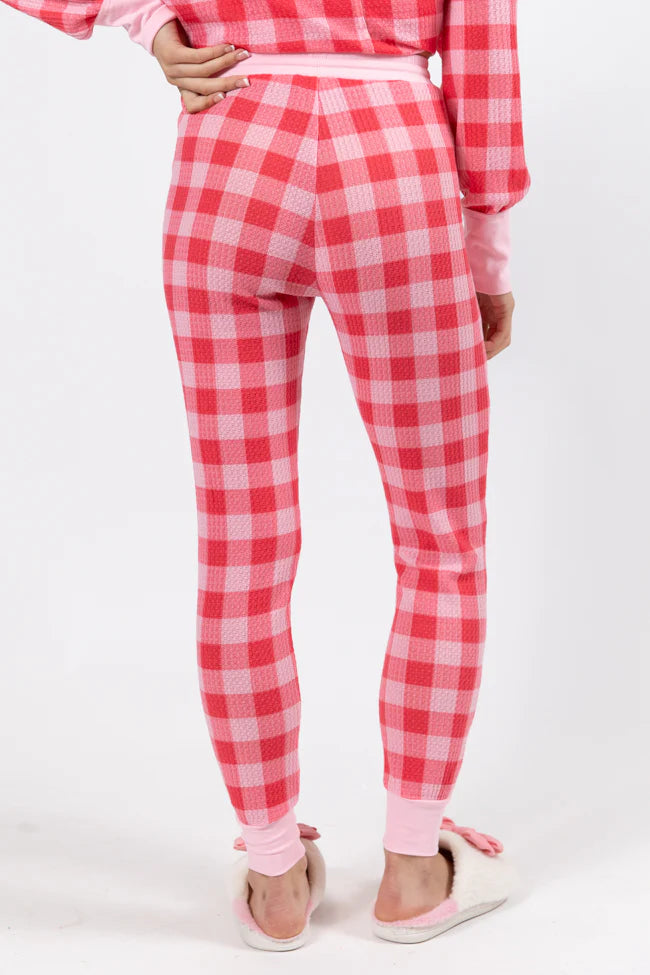 Outshine The Rest Pink Plaid Lounge Joggers FINAL SALE