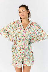 Good To Get Away Botanical Floral Long Sleeve Pajama Top