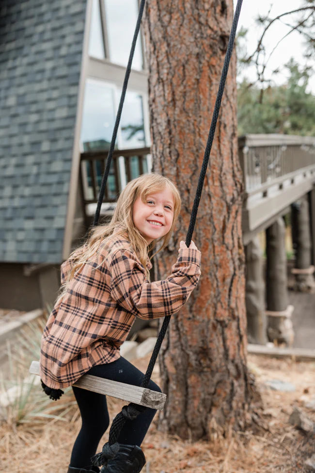 Kid's Nash Brown and Black Plaid Shirt