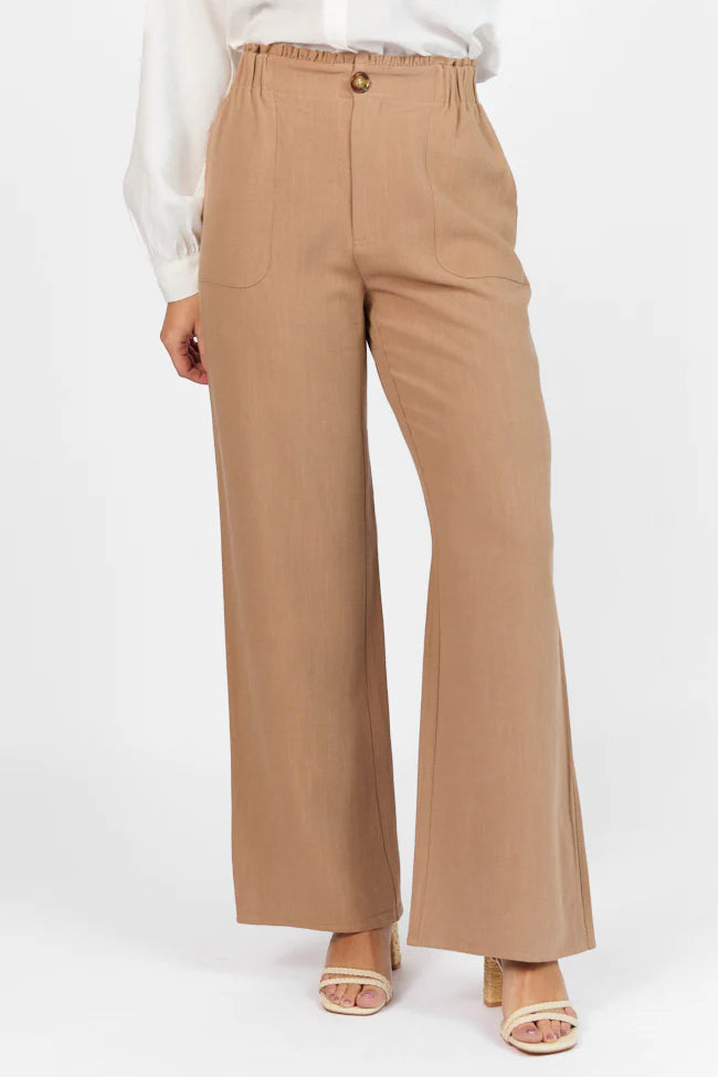 Wish For This Mocha Linen Blend Trousers