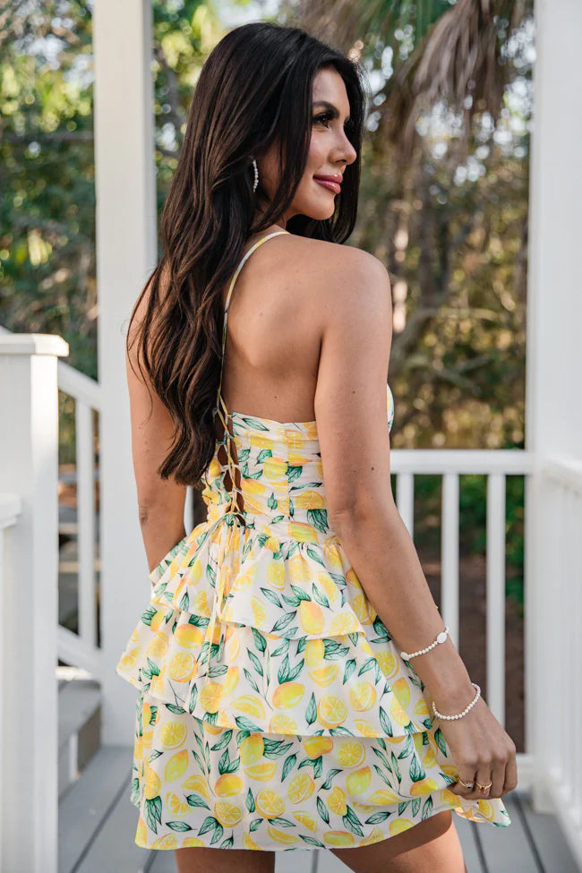 Signs Of Spring in Summer Sunshine Halter Ruffle Dress SALE