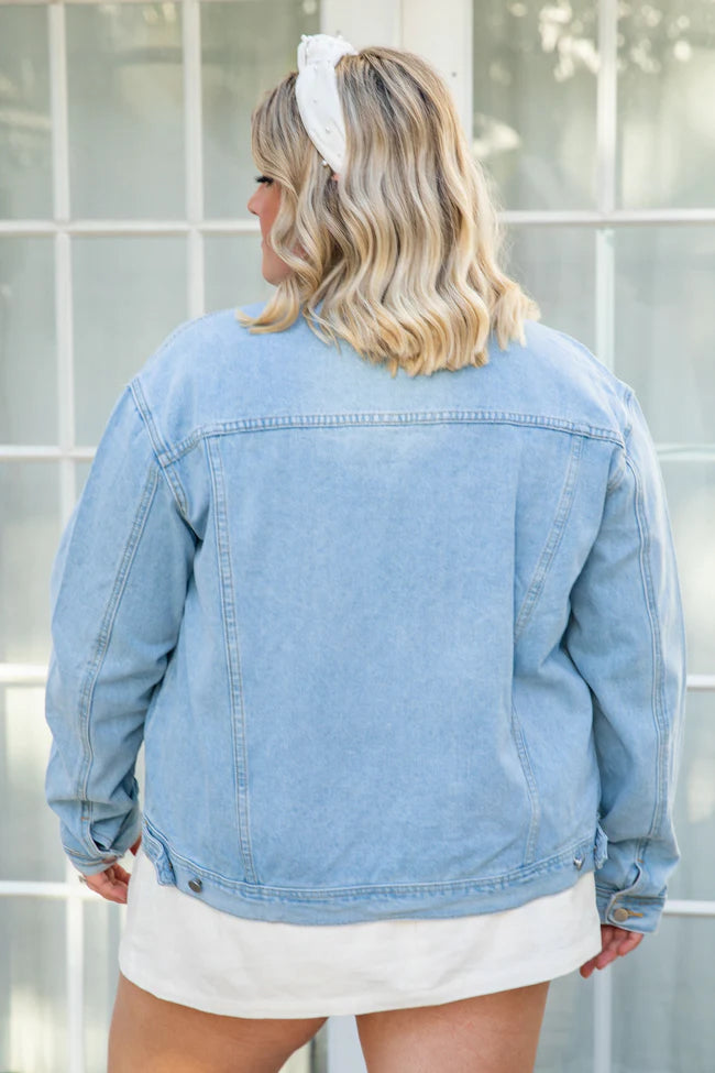 I Cross My Heart Light Wash Denim Jacket FINAL SALE