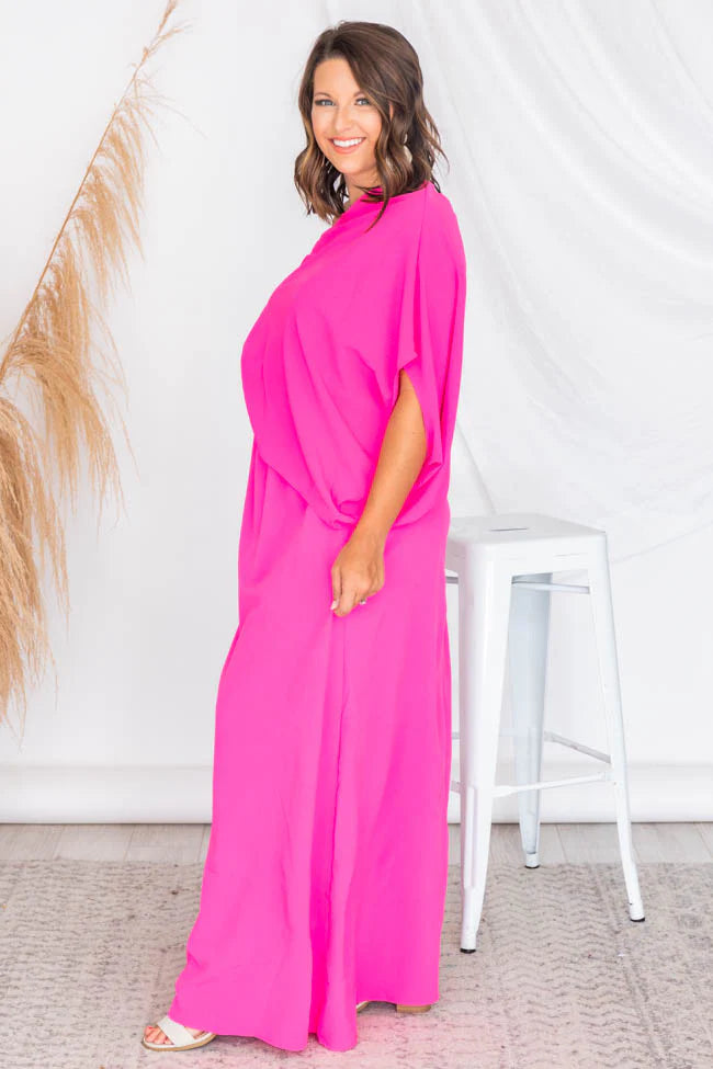 Found My Forever Pink One Shoulder Maxi Dress FINAL SALE